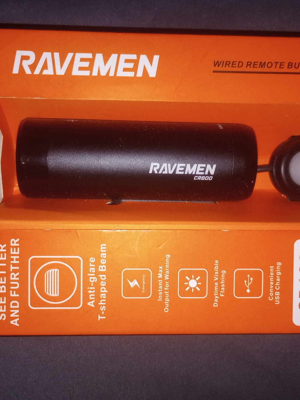 RAVEMEN CR600 Bike Light - Black NEW